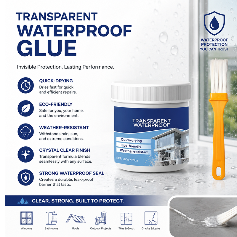 Mastic transparent imperméable avec pinceau