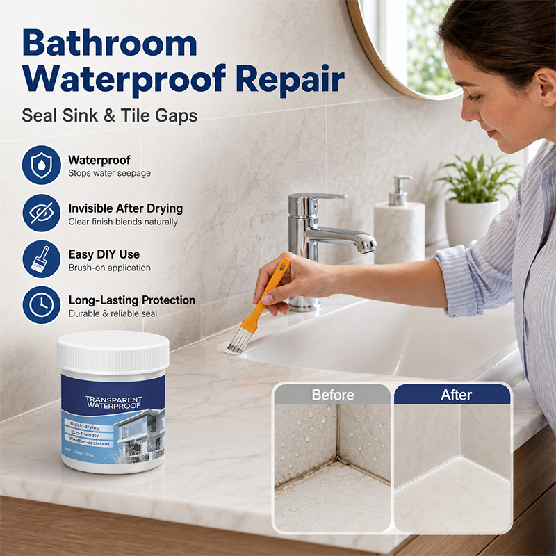Mastic transparent imperméable avec pinceau