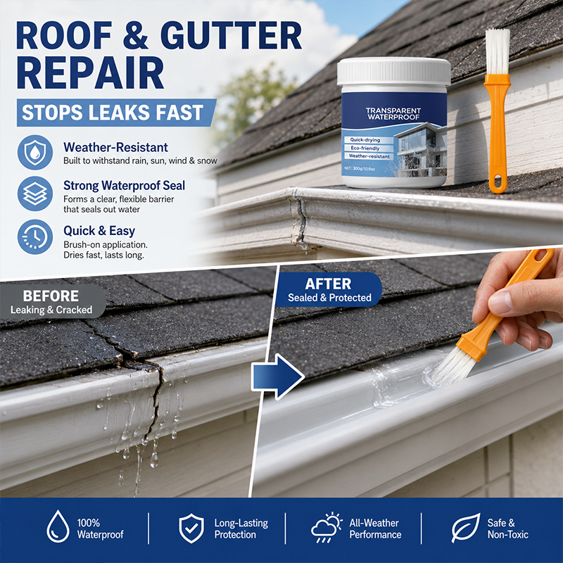 Mastic transparent imperméable avec pinceau