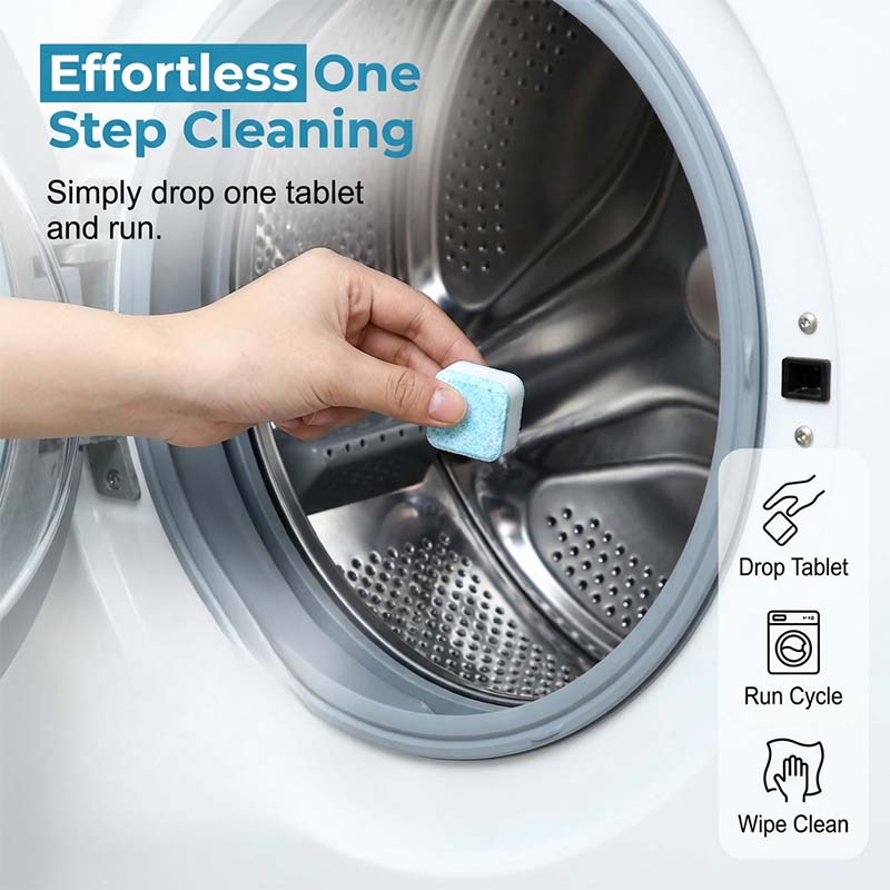 🧺 50% DE RÉDUCTION – Comprimés nettoyants pour lave-linge – élimine la saleté et les odeurs – technologie effervescente – 12 comprimés – pour tous les types de machines