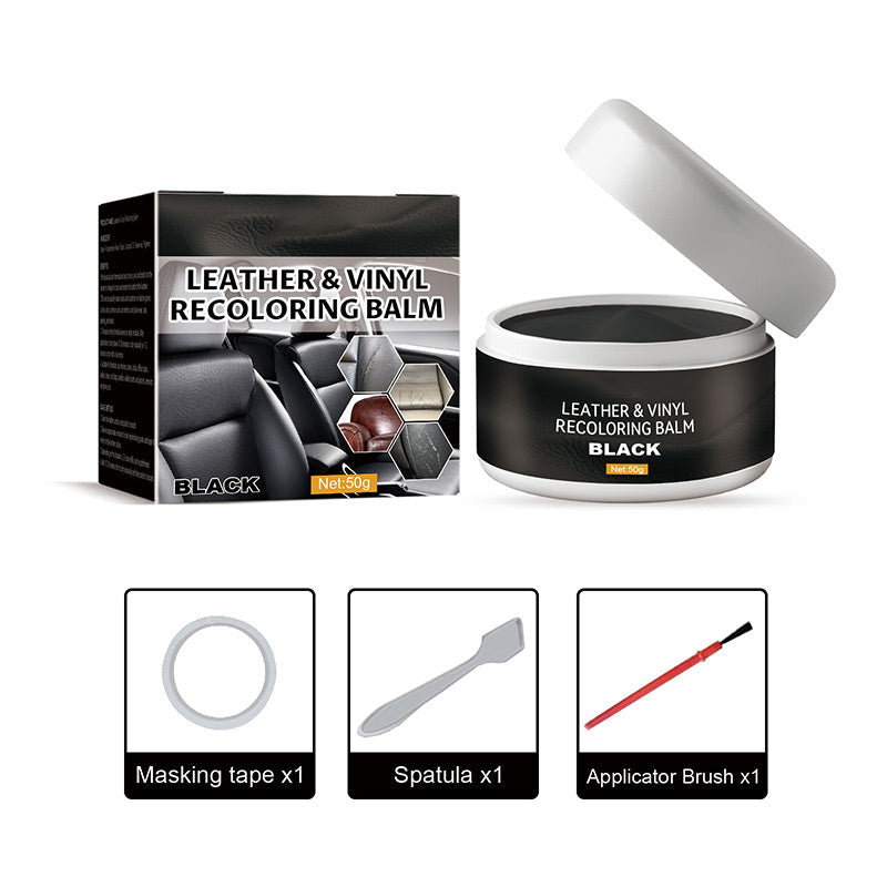 👜 Pâte de réparation pour cuir – Comble rayures et abrasions, formule protectrice anti-eau et saleté – 5 couleurs disponibles (noir, marron, gris, blanc) – Finition impeccable en quelques minutes ✨