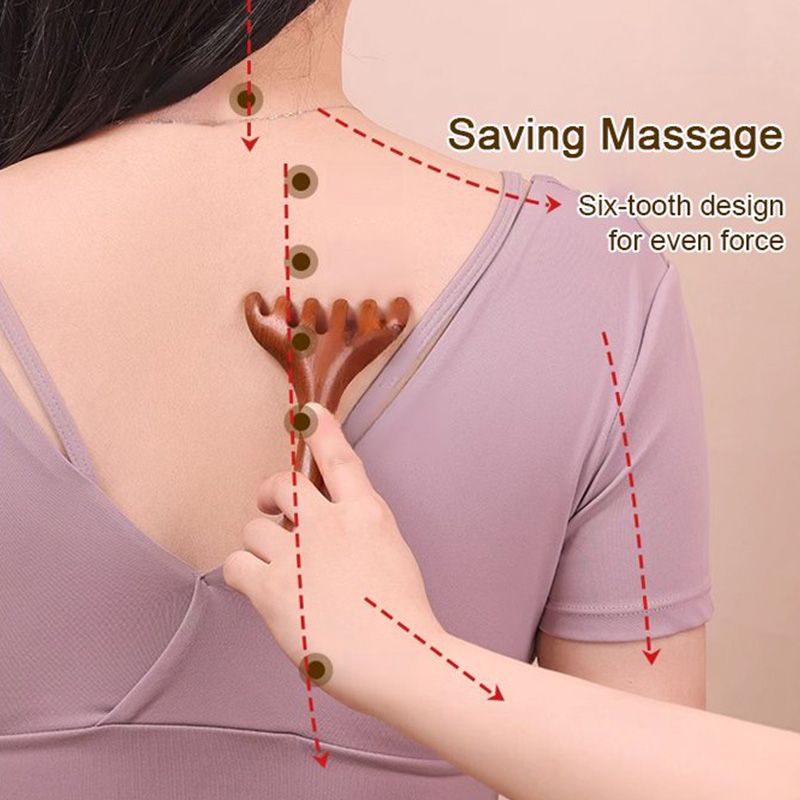 🛒 1 ACHETÉ = 1 OFFERT ! ✨ Peigne méridien 6 points – Masseur de cuir chevelu par acupression et épilateur, favorise la circulation et la relaxation, avec un design en bois naturel 🌿💆‍♀️.