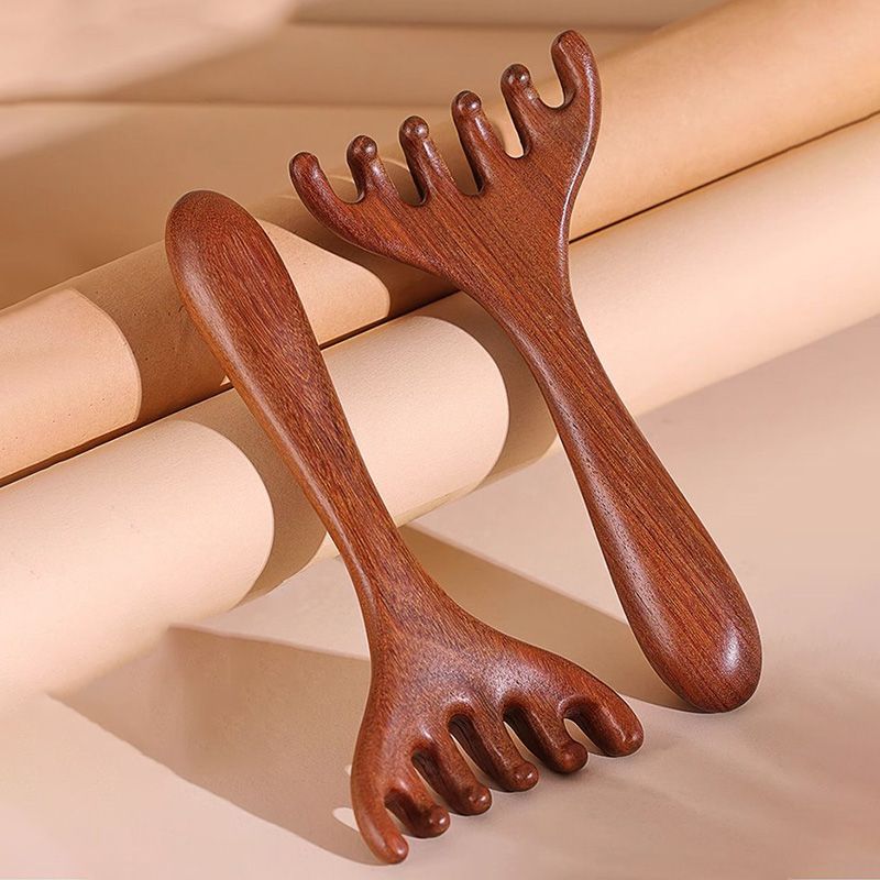 🛒 1 ACHETÉ = 1 OFFERT ! ✨ Peigne méridien 6 points – Masseur de cuir chevelu par acupression et épilateur, favorise la circulation et la relaxation, avec un design en bois naturel 🌿💆‍♀️.