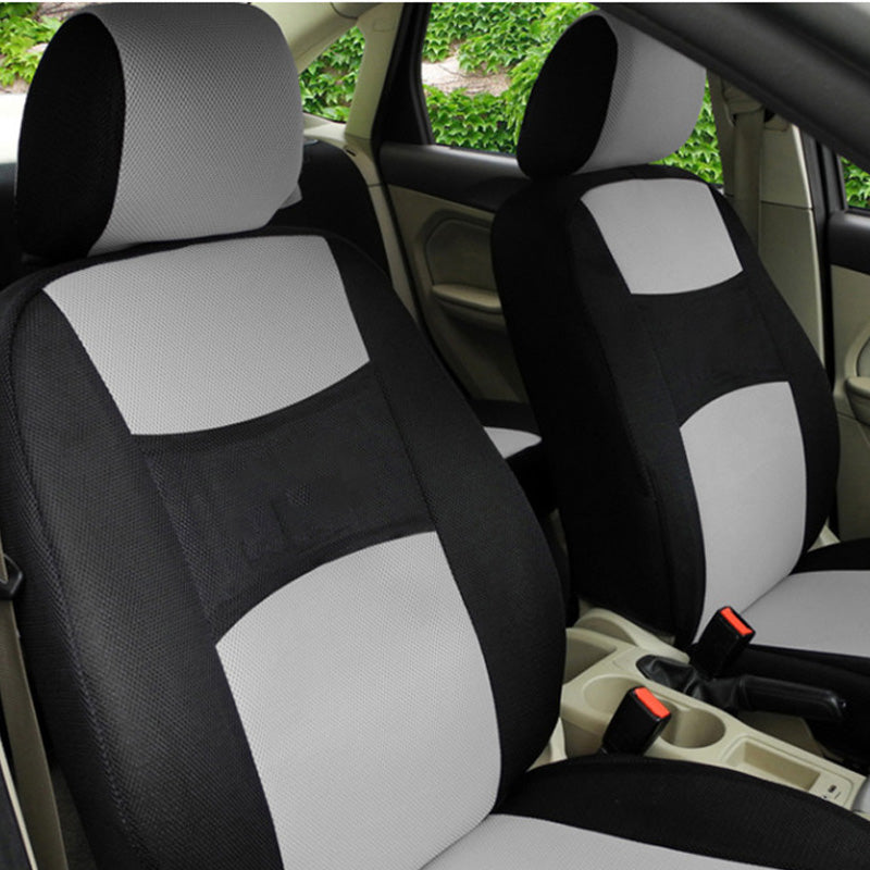 🛋️ Housses de siège auto universelles – Polyester durable et confortable – 5 coloris (gris/rouge/bleu/beige/noir) – Protection contre taches et usure 🚗