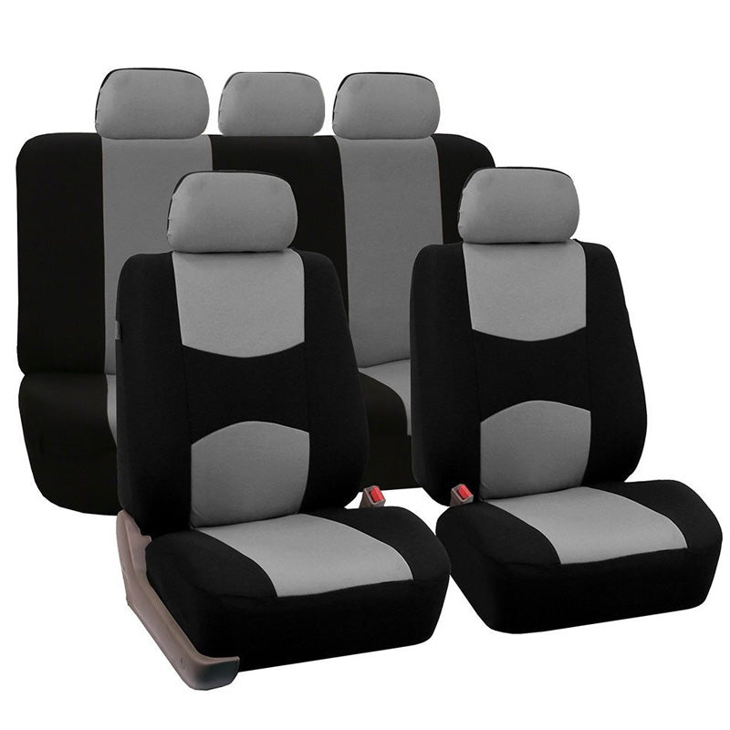 🛋️ Housses de siège auto universelles – Polyester durable et confortable – 5 coloris (gris/rouge/bleu/beige/noir) – Protection contre taches et usure 🚗