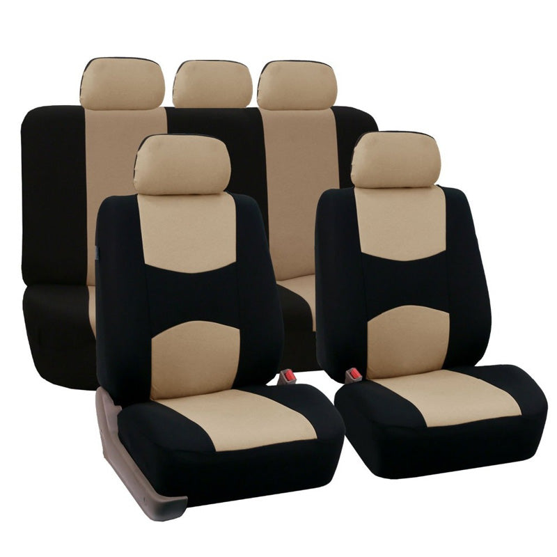 🛋️ Housses de siège auto universelles – Polyester durable et confortable – 5 coloris (gris/rouge/bleu/beige/noir) – Protection contre taches et usure 🚗