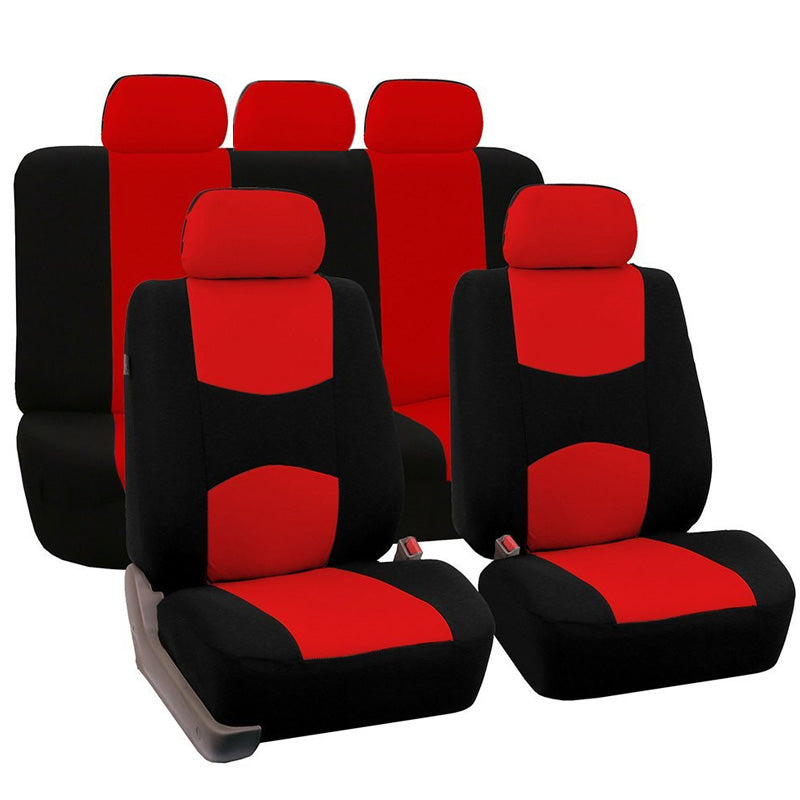 🛋️ Housses de siège auto universelles – Polyester durable et confortable – 5 coloris (gris/rouge/bleu/beige/noir) – Protection contre taches et usure 🚗