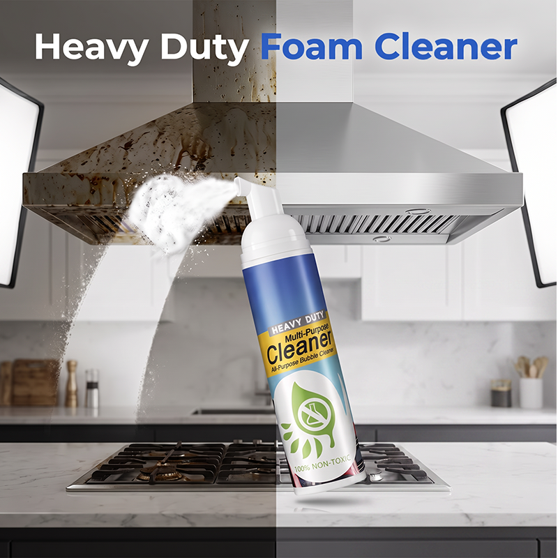 💥-50% 🧼 Mousse nettoyante multifonction haute performance, dégraisse taches odeurs pour voiture cuisine tissus ✨