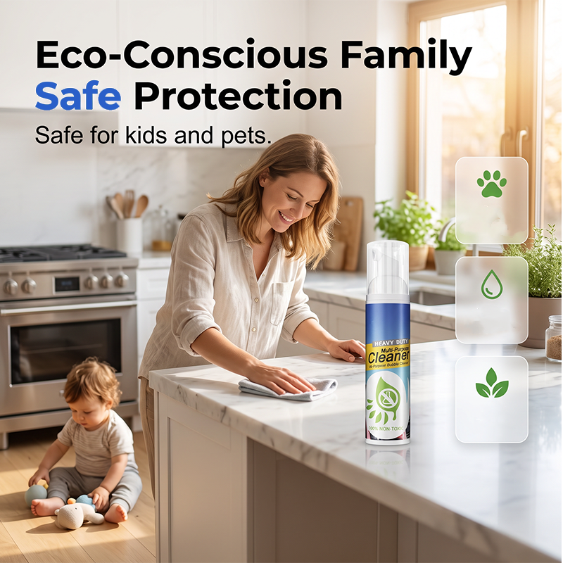 💥-50% 🧼 Mousse nettoyante multifonction haute performance, dégraisse taches odeurs pour voiture cuisine tissus ✨
