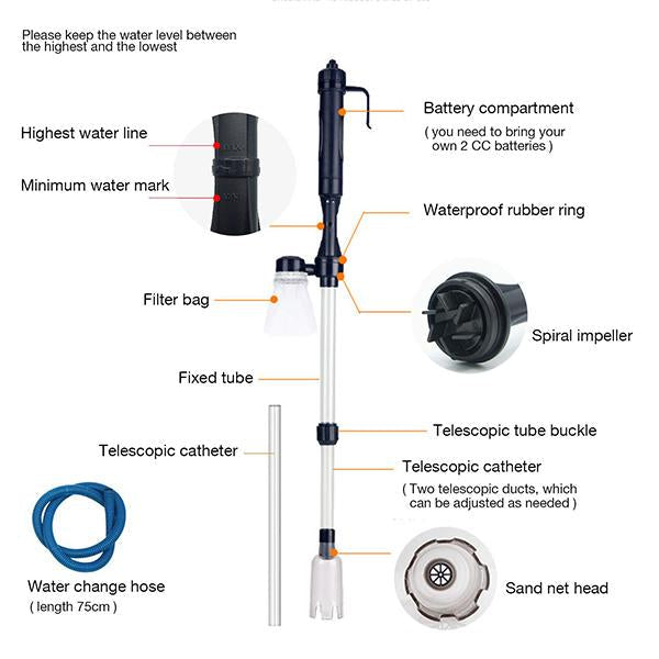 50 % de réduction 🔥 Nettoyeur de gravier électrique pour aquarium