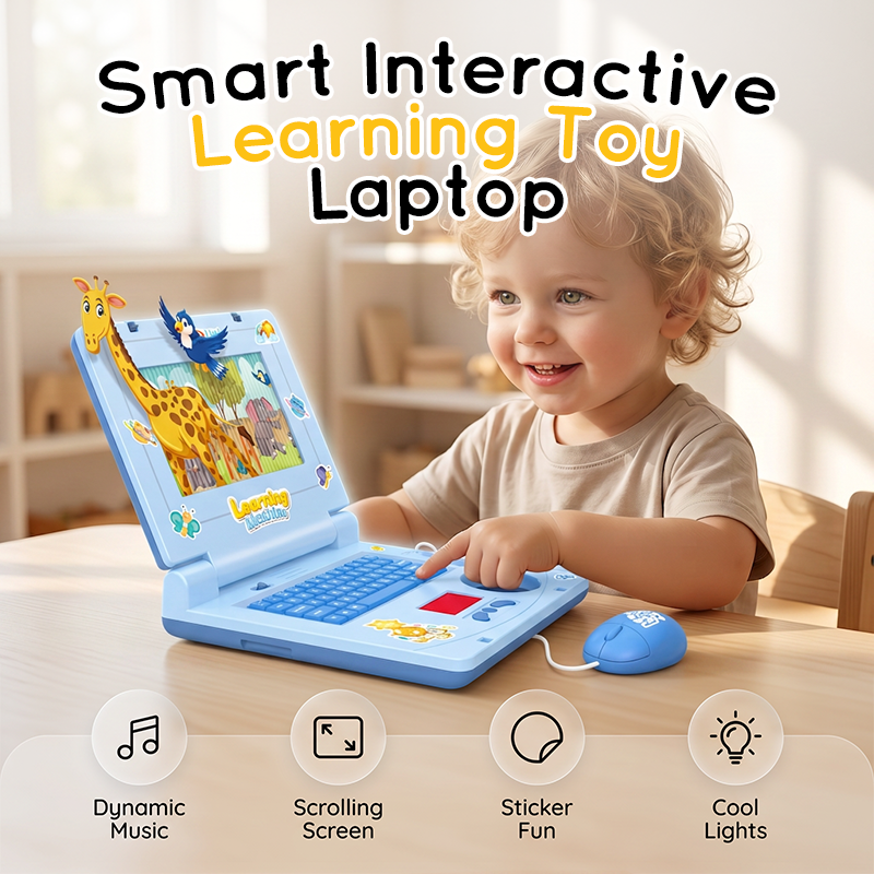 💻 55 % DE RÉDUCTION ! 🧸 Ordinateur portable jouet interactif de simulation – Lumières, sons et jeux éducatifs – Stimule de manière ludique la créativité et la motricité des enfants 🎵