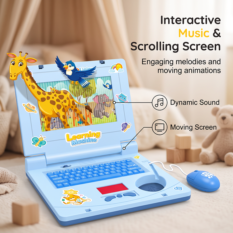 💻 55 % DE RÉDUCTION ! 🧸 Ordinateur portable jouet interactif de simulation – Lumières, sons et jeux éducatifs – Stimule de manière ludique la créativité et la motricité des enfants 🎵