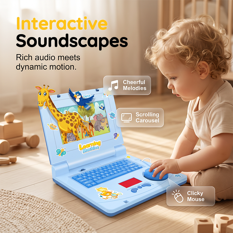 💻 55 % DE RÉDUCTION ! 🧸 Ordinateur portable jouet interactif de simulation – Lumières, sons et jeux éducatifs – Stimule de manière ludique la créativité et la motricité des enfants 🎵