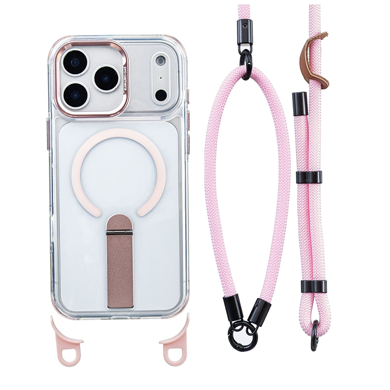 📱 -50% ! 🎀 Coque Multifonctionnelle avec Dragonne pour Smartphone – TPU – Support Intégré & Dragonne Réglable 8 mm – Compatible iPhone 14/15/16/17 Pro/Max 🧲