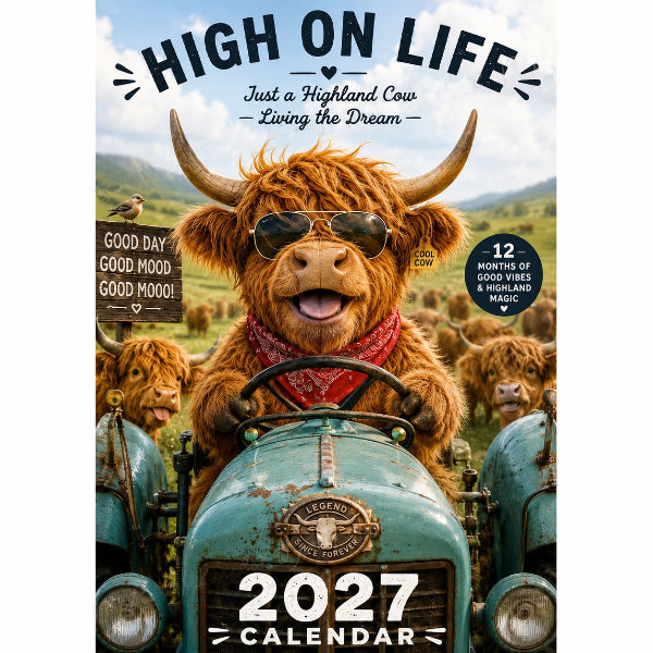🎉 Vente 2026 — Plus de 18 900 vendus!🔥 Calendrier mural « Highland Cow » 2027