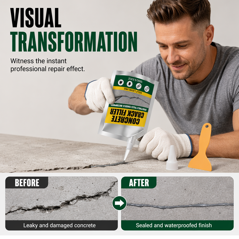 Mastic et scellant imperméable pour fissures de béton