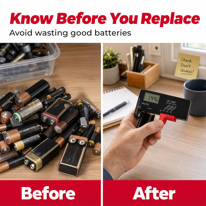 🥳PROMOTION EXCEPTIONNELLE 2026🥳💞Plus de 50 000 unités vendues !📊🔦 50 % de réduction ! Testeur de batterie numérique – Grand écran LCD affichant la charge restante exacte. Compact et portable – testez avant de jeter ! 🧪💪