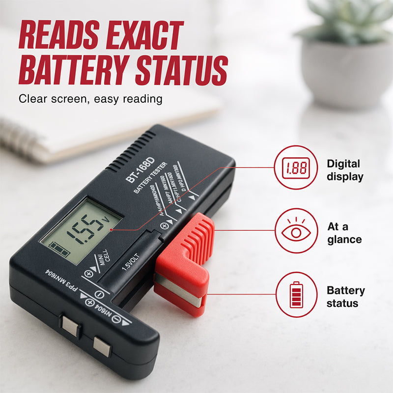 🥳PROMOTION EXCEPTIONNELLE 2026🥳💞Plus de 50 000 unités vendues !📊🔦 50 % de réduction ! Testeur de batterie numérique – Grand écran LCD affichant la charge restante exacte. Compact et portable – testez avant de jeter ! 🧪💪