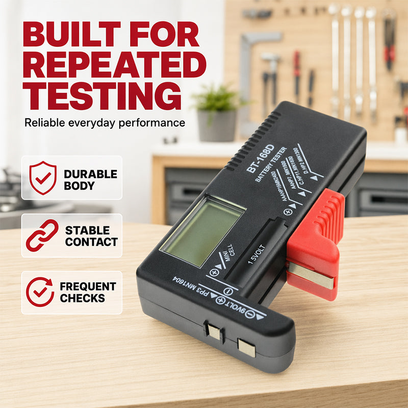 🥳PROMOTION EXCEPTIONNELLE 2026🥳💞Plus de 50 000 unités vendues !📊🔦 50 % de réduction ! Testeur de batterie numérique – Grand écran LCD affichant la charge restante exacte. Compact et portable – testez avant de jeter ! 🧪💪