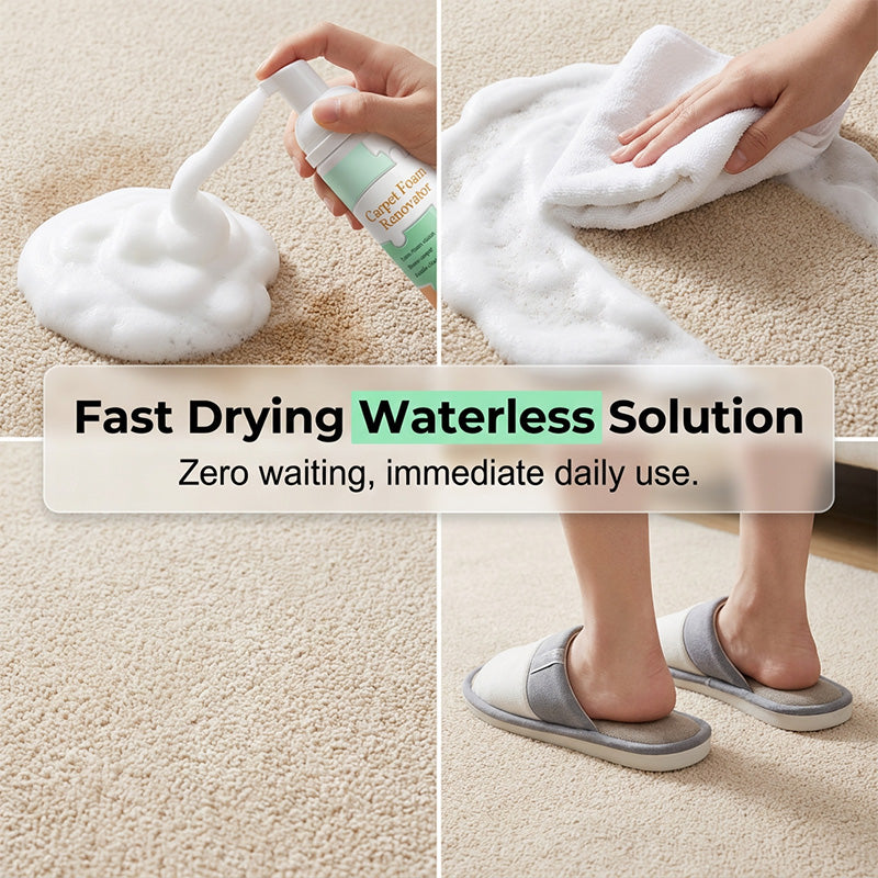 🧹🛒 -50% ! 🏠Mousse Détachante Sans Eau pour Tapis – Nettoyage Instantané, Micro-Mousse Avancée & Serviette Premium.