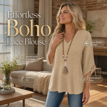 Haut décontracté brodé à col en V pour femme