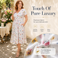 Robe femme à col en V, imprimé floral et taille torsadée