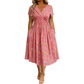Robe femme à col en V, imprimé floral et taille torsadée