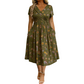 Robe femme à col en V, imprimé floral et taille torsadée
