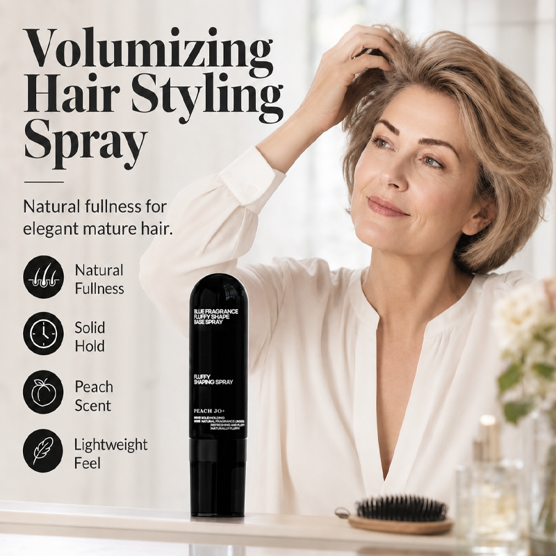 🍑 -50% ! ✨ Spray Volume Cheveux au Parfum de Pêche – 90 ml – Longue Tenue – Formule Légère – Pour Cheveux Lisses et Plats 💇‍♀️