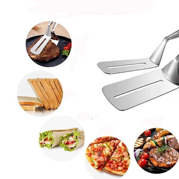 🍳🔥 Pinces de cuisine 3‑en‑1 acier inoxydable, multifonction pour steak, barbecue et cuisson
