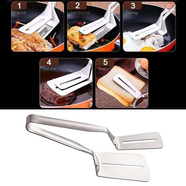🍳🔥 Pinces de cuisine 3‑en‑1 acier inoxydable, multifonction pour steak, barbecue et cuisson