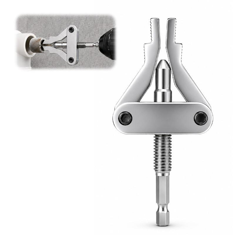 🔧🚰 Outil extracteur de tuyaux – Acier robuste, compatible 1/2″, 3/4″ et 1″, double entraînement perceuse/manuel, le sauveur des raccords grippés et des filetages cassés dans la salle de bain et la cuisine 🔩💪