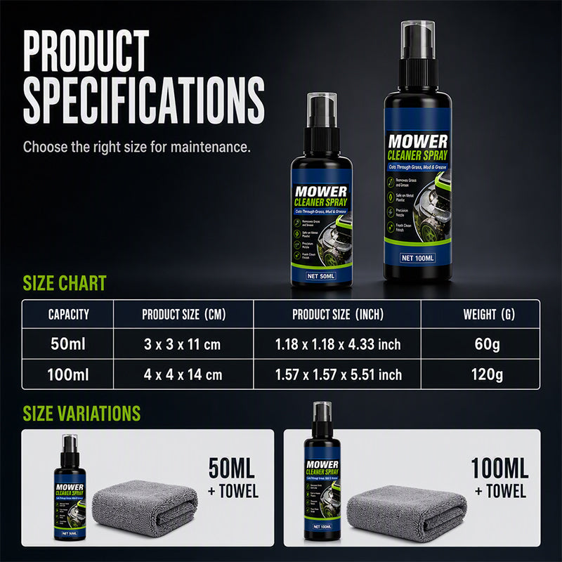 🔥-50% Nettoyant‑dégraissant tondeuse à gazon ⚡Ultra puissant, élimine graisse et résidus d’herbe, entretien facile🌿