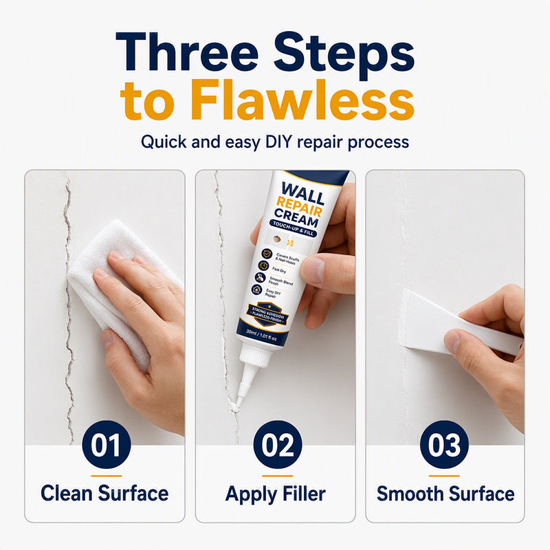 🏠🧴 Crème réparatrice pour murs DIY, bouche fissures et trous, finition invisible sans trace