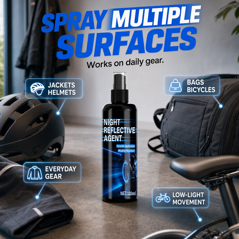 🚴‍♂️💫 Spray luminescent multi‑surfaces, améliore la visibilité de nuit par tous les temps