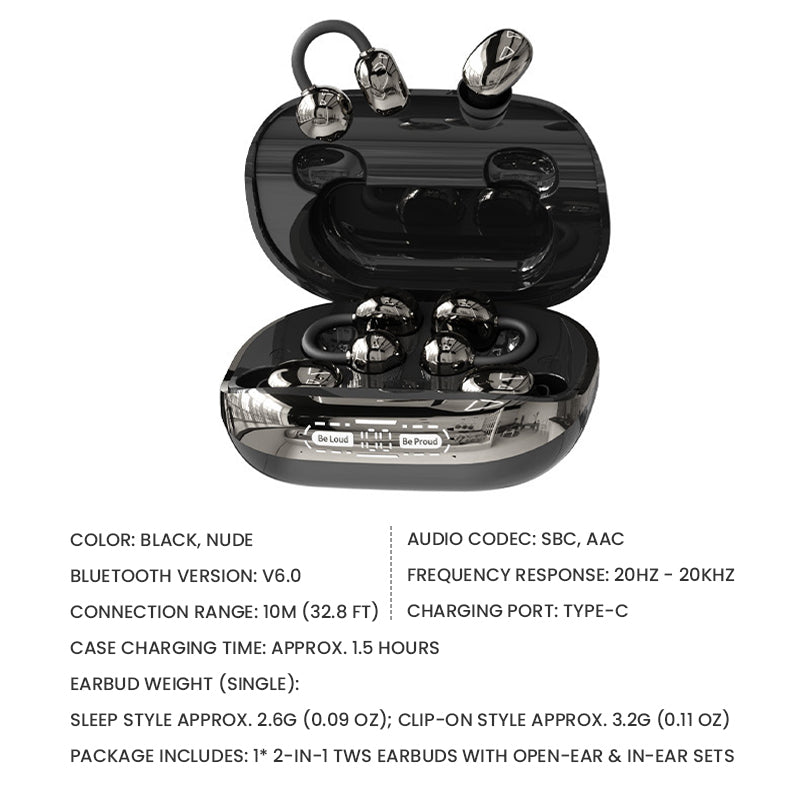 🔥 50% DE RÉDUCTION ! ✨Écouteurs TWS 2-en-1 avec kits oreille ouverte et intra-auriculaires