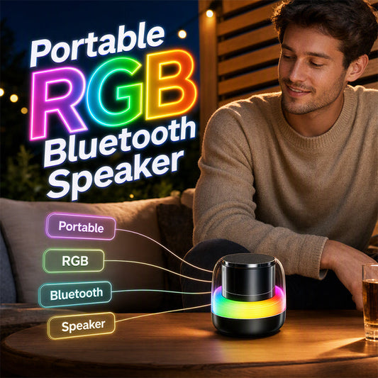 🔥Offre spéciale : 50 % de réduction !🔥 Enceinte Bluetooth portable avec lumière RGB – Enceinte sans fil avec lumières dynamiques, résistante aux éclaboussures, jusqu’à 16 h d’autonomie 🎶