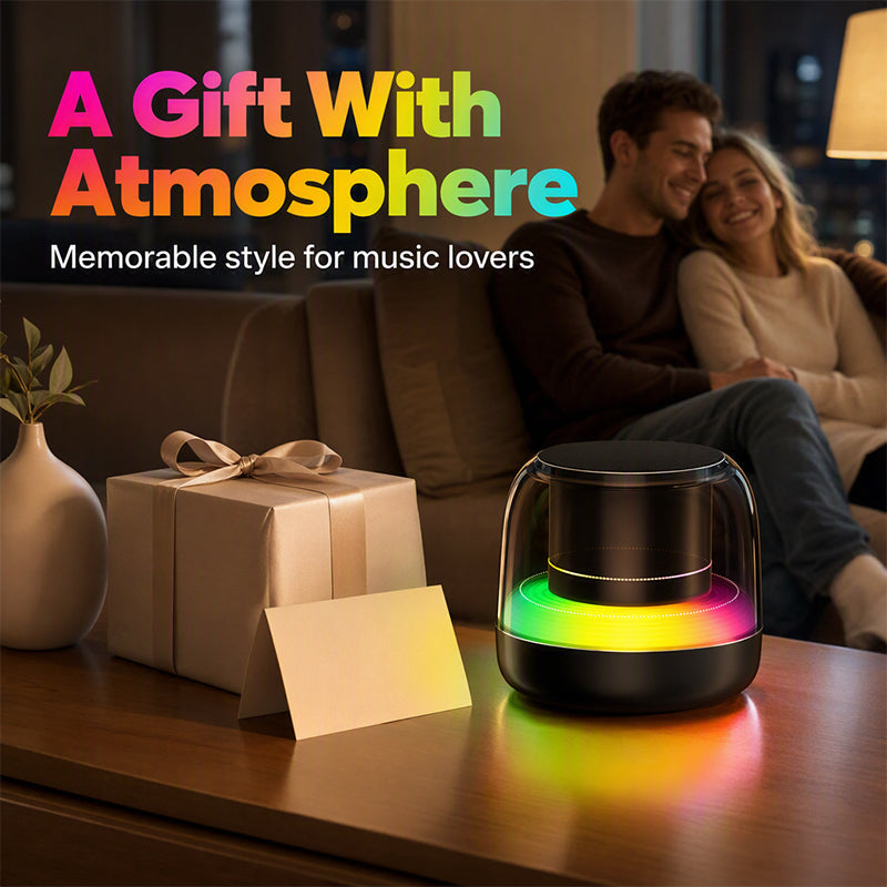 🔥Hot Sale 50% OFF🔥 Portable Bluetooth Speaker with RGB Light – Wireless Speaker with Dynamic Lights, Splash-Resistant, Up to 16H Playtime 🎶