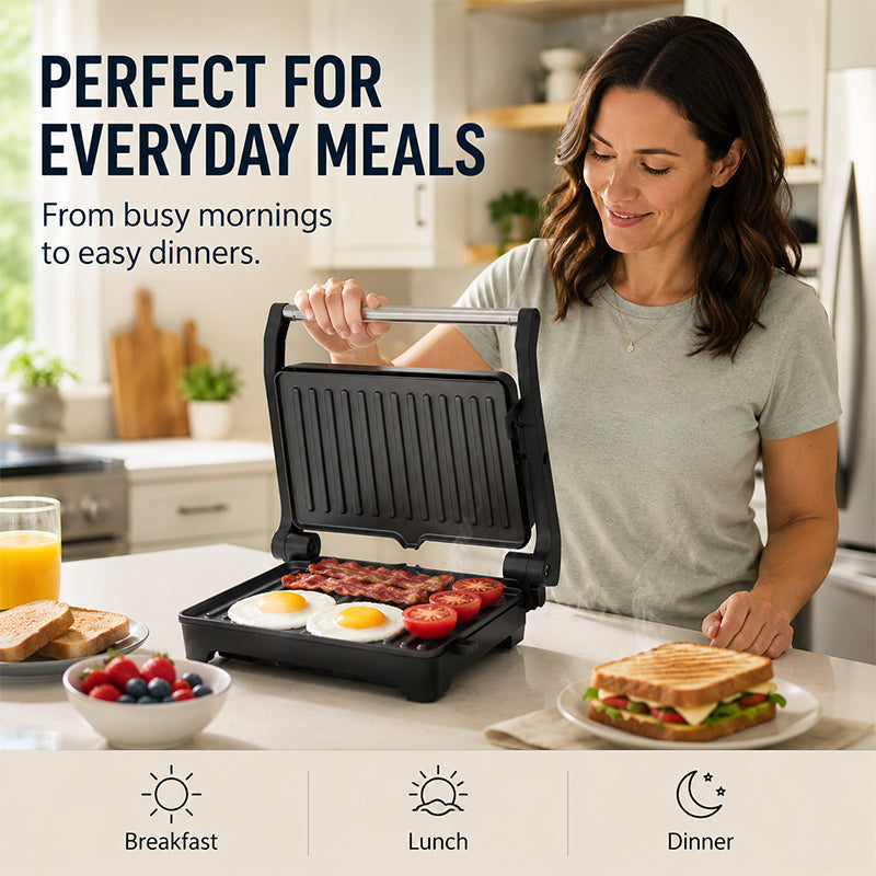 🔥 50% DE RÉDUCTION ! ✨Appareil à sandwichs et paninis électrique avec plaque de cuisson à 180 degrés