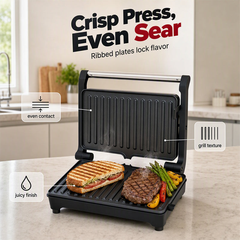 🔥 50% DE RÉDUCTION ! ✨Appareil à sandwichs et paninis électrique avec plaque de cuisson à 180 degrés