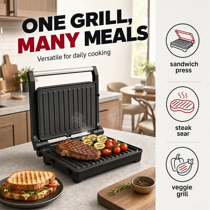 🔥 50% DE RÉDUCTION ! ✨Appareil à sandwichs et paninis électrique avec plaque de cuisson à 180 degrés