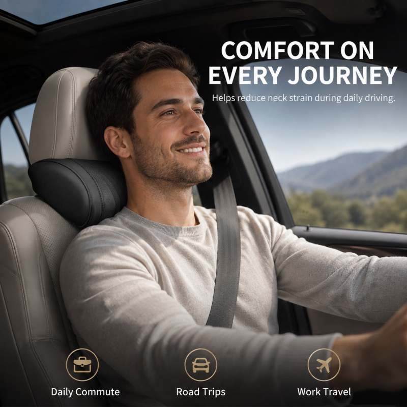 🚗Ensemble appui‑tête et coussin lombaire haut de gamme 💆Soutien ergonomique, confort pour longs trajets auto 💺