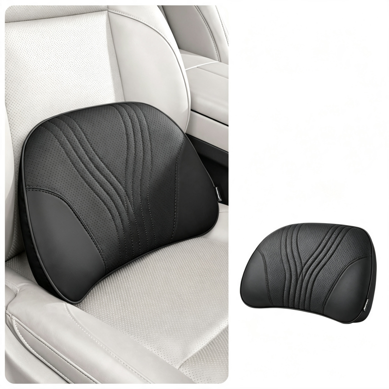 🚗Ensemble appui‑tête et coussin lombaire haut de gamme 💆Soutien ergonomique, confort pour longs trajets auto 💺