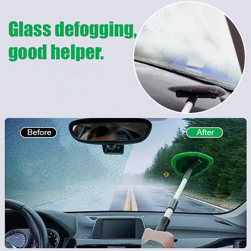 🚗🧽 Kit de nettoyage pare-brise avec manche télescopique – Tête triangulaire rotative 180°, lavable et réutilisable, poignée antidérapante, atteignez chaque recoin pour une vision parfaite, sans traces ni effort 🛣️✨