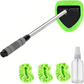 🚗🧽 Kit de nettoyage pare-brise avec manche télescopique – Tête triangulaire rotative 180°, lavable et réutilisable, poignée antidérapante, atteignez chaque recoin pour une vision parfaite, sans traces ni effort 🛣️✨