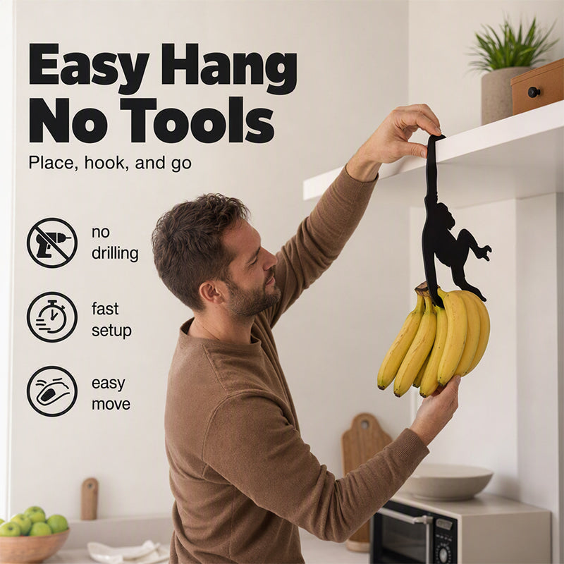 Crochet banane en forme de singe