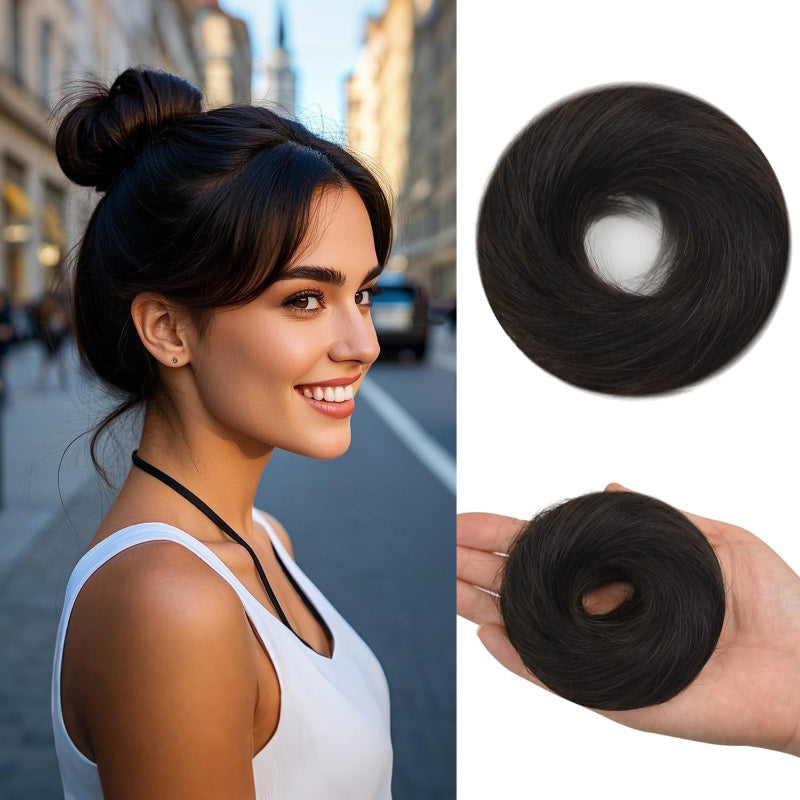 💆‍♀️ 50% DE RÉDUCTION !✨ Chouchou à chignon désordonné (lot de 3 pièces) – Extension de coiffure synthétique rapide disponible en 7 nuances