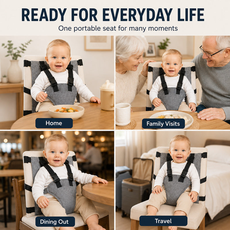 🔥‑50% OFFRE LIMITÉE👶 Harnais sécurité portable bébé, ajustable, fixation rapide pour chaise haute, idéal pour voyages et sorties ✨🍼