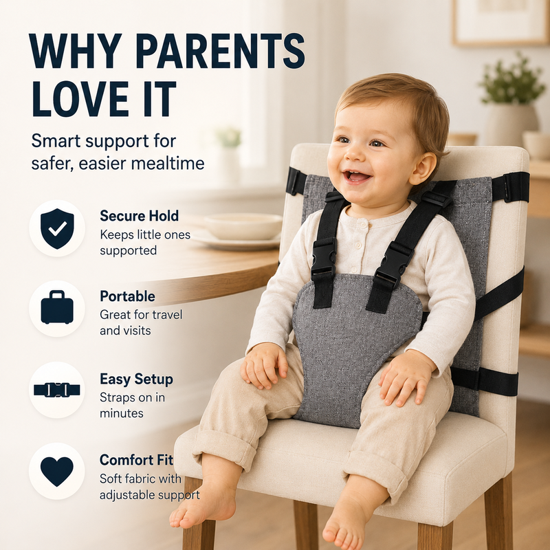 🔥‑50% OFFRE LIMITÉE👶 Harnais sécurité portable bébé, ajustable, fixation rapide pour chaise haute, idéal pour voyages et sorties ✨🍼