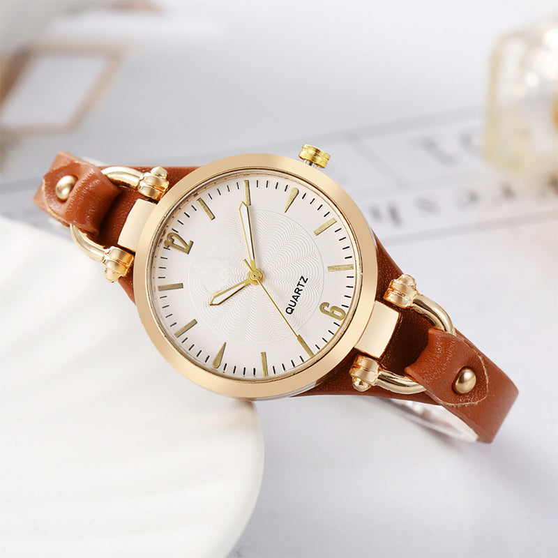 💎 -50% ! ⌚ Montre Élégante à Bracelet Fin – Similicuir + Alliage – Cadran 37 mm – Mouvement Quartz – 6 Coloris – Marron/Bleu/Rouge/Noir/Blanc/Vert Menthe 🕶️